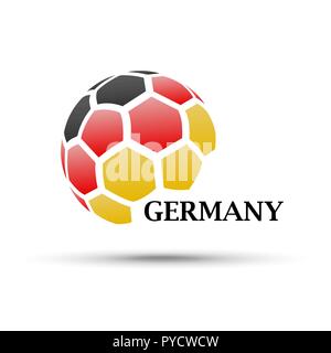 Fußball-Banner. Vector Illustration der abstrakten Fußball mit Deutschland nationalflagge Farben Stock Vektor