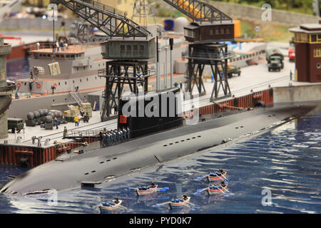 Crew an Bord des U-Boots, russische Militär Naval Base Stockfoto