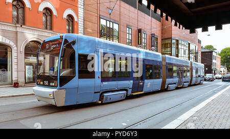 Oslo, Norwegen - Aug 11, 2018: Light Rail, Oslo, Norwegen. Stockfoto