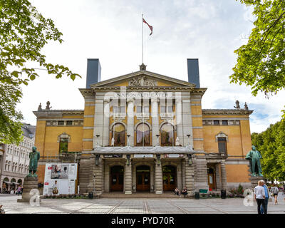 Oslo, Norwegen - 11 August, 2018: Fassade, Nationaltheater, Oslo, Norwegen. Stockfoto