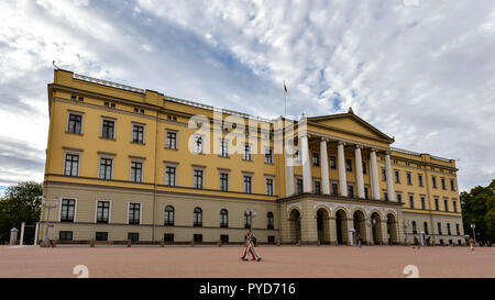 Oslo, Norwegen - Aug 11, 2018: Royal Palace, Oslo, Norwegen Stockfoto