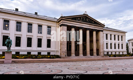 Oslo, Norwegen - Aug 11, 2018: ein Gebäude der Juristischen Fakultät der Universität Oslo. Stockfoto