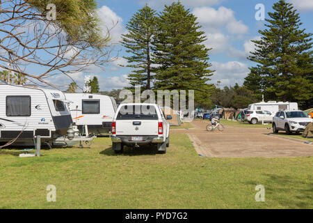 Auf dem Campingplatz in Sydney am See Campingplatz in Ryde, Sydney, Australien Stockfoto