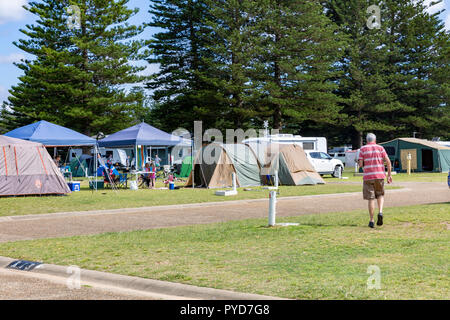 Auf dem Campingplatz in Sydney am See Campingplatz in Ryde, Sydney, Australien Stockfoto