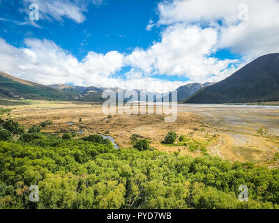 Road Trip in den Arthur's Pass National Park. (South Island, Neuseeland) Stockfoto