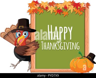 Türkei thanksgiving auf Blank Board Abbildung Stock Vektor