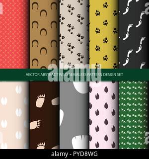Vektor abstract wild nahtlose Muster set, inklusive Muster swatch inside Stock Vektor