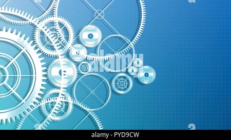 Vektor technologische Zahnrad auf Grid Hintergründe Stock Vektor