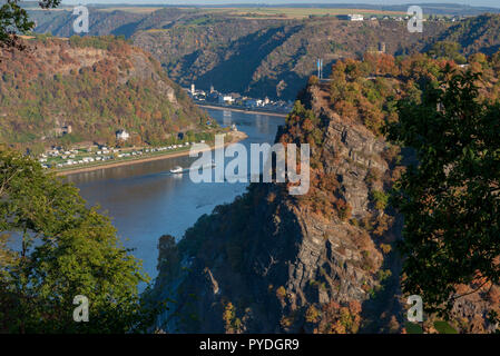 Loreley im Herbst Stockfoto