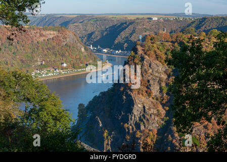 Loreley im Herbst Stockfoto