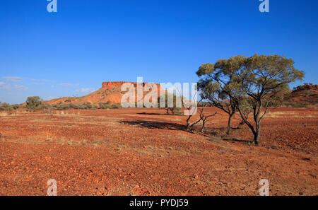 Mesa in der Lilleyvale Hügeln zwischen Winton und Boulia in westlichen Queensland. Die Region war einst unter der Eromanga See, da ausgetrocknet ist ein Stockfoto