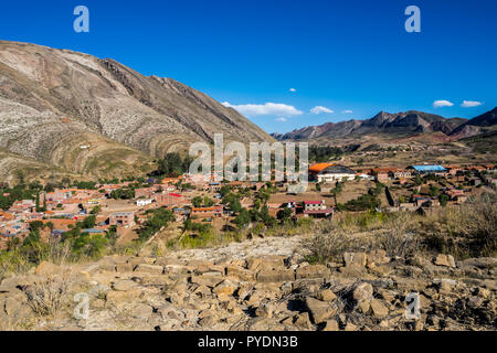 Citysacpe von Toro Toro in Bolivien. Der Anden in der Nähe des Canyon Stockfoto