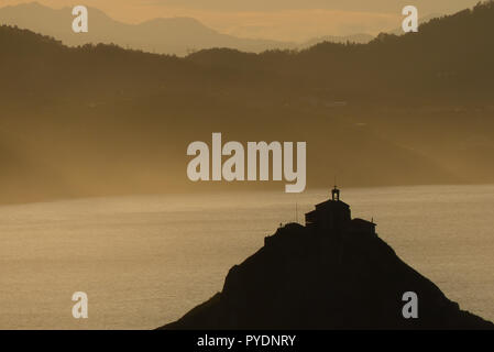 Sonnenuntergang in San Juan de Gaztelugatxe Stockfoto