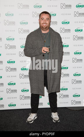 London Uk 24 Oktober 2018 das Natural History Museum, Kensington Tom Green besucht das Natural History Museum Ice Rink starten Abend Stockfoto