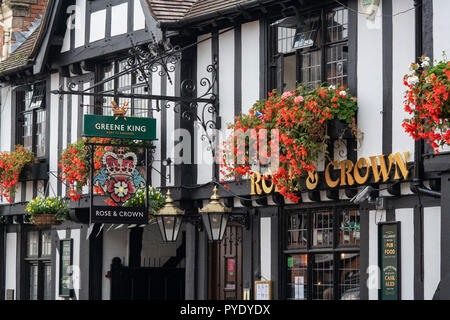 Rose und Crown Pub, Sheep Street, Stratford-upon-Avon, Warwickshire, England Stockfoto