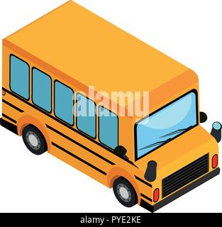Gelbe Schulbus auf weißem Hintergrund Abbildung Stock Vektor