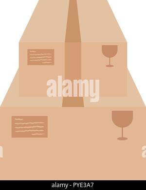 Zwei Kartons auf weißen Abbildung Stock Vektor