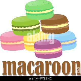 Font Design mit Wort Makronen Abbildung Stock Vektor