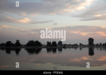 Sunraise im Al Qudra See finden, in der Nähe von Dubai Stockfoto