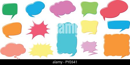 Andere Farbe und Design von sprechblasen Abbildung Stock Vektor