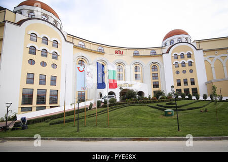 OBZOR, Bulgarien - 30. September 2018: Riu Helios Hotel in Obzor Beach Resort, Bulgarien Stockfoto