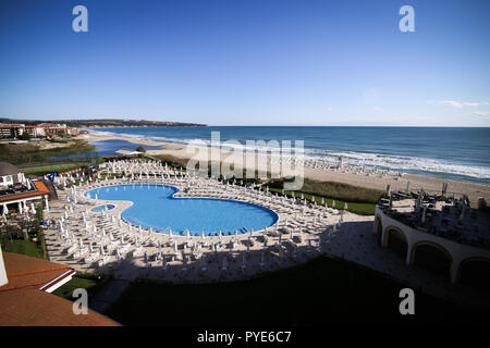 OBZOR, Bulgarien - 30. September 2018: Riu Helios Hotel in Obzor Beach Resort, Bulgarien Stockfoto