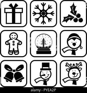 Weihnachten online Icon Set Stock Vektor
