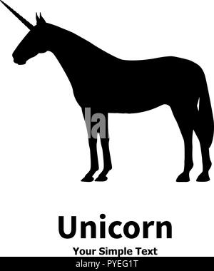 Vector Abbildung: die Silhouette eines Einhorn Stock Vektor