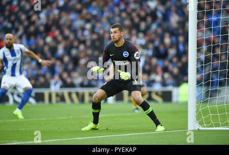 Maty Ryan von Brighton während der Premier League Match zwischen Brighton und Hove Albion und Wolverhampton Wanderers im American Express Community Stadion. 27 Okt 2018 Nur für den redaktionellen Gebrauch bestimmt. Kein Merchandising. Für Fußball Bilder FA und Premier League Einschränkungen Inc. kein Internet/Mobile Nutzung ohne fapl Lizenz - für Details Kontakt Fußball Dataco Stockfoto