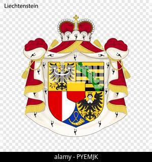 Symbol für Liechtenstein. Nationale Emblem Stock Vektor