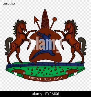 Symbol von Lesotho. Nationale Emblem Stock Vektor