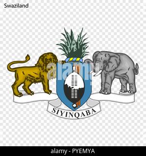 Symbol von Swasiland. Nationale Emblem Stock Vektor