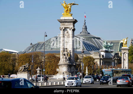 Paris Frankreich. Grand Palais, Petit Palais & Pont Alexander III., die in einer formalen Plan der Website für die Weltausstellung gebildet Stockfoto