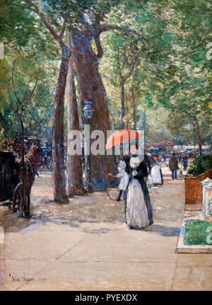 Fifth Avenue in Washington Square New York von Childe Hassam (1859-1935), Öl auf Leinwand, 1891 Stockfoto