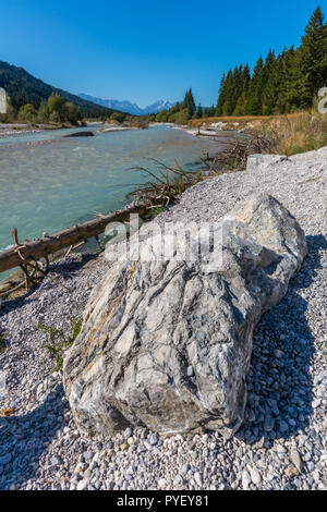 Isar, Oberisar oder der oberen Isar, Lenggries, Bayern, Deutschland, Europa Stockfoto