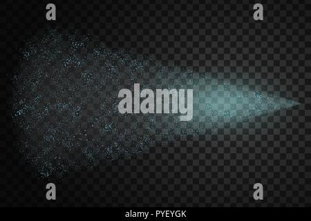 Sprühwasser Nebel der Zerstäuber auf transparentem Hintergrund Stock Vektor