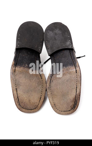 Schuhe, Mode, Herren, sauber, gepflegt, schwarz, klassisch, Bein, Fuß, Leder, Schnürsenkel, richtig, gebraucht, Lifestyle, männlich, Schritt für Schritt gehen Stockfoto