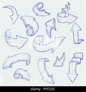 Pfeile. Hand Skizze gezeichnet Stock Vektor