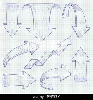 Pfeile. Hand Skizze gezeichnet Stock Vektor