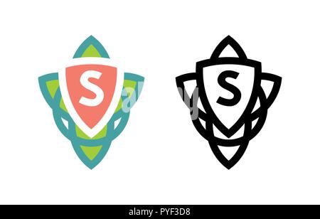 Modernes Design der Keltischen Logo für alle Natur Eco-Unternehmen. Vektor Emblem auf weißen isoliert. Stock Vektor