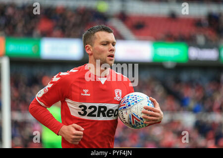 27. Oktober 2018, Riverside Stadium, Middlesbrough, England; Sky Bet Meisterschaft Middlesbrough v Derby; Jonny Howson (16) von Middlesbrough Credit: Mark Cosgrove/News Bilder der Englischen Football League Bilder unterliegen DataCo Lizenz Stockfoto