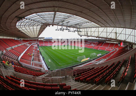 27. Oktober 2018, Riverside Stadium, Middlesbrough, England; Sky Bet Meisterschaft Middlesbrough v Derby; eine allgemeine Ansicht der Riverside Stadium Credit: Mark Cosgrove/News Bilder der Englischen Football League Bilder unterliegen DataCo Lizenz Stockfoto