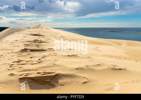 Landschaft der die Düne von Pyla, in der Bucht von Arcachon in Aquitanien, Frankreich, das größte in Europa Stockfoto