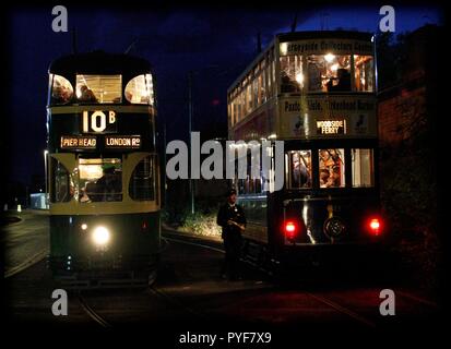 Wirral, Großbritannien Merseyside Straßenbahnen setzen auf Twilight Ereignis für 1. Mal credit Ian Fairbrother/Alamy Stockfotos Stockfoto