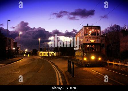 Wirral, Großbritannien Merseyside Straßenbahnen setzen auf Twilight Ereignis für 1. Mal credit Ian Fairbrother/Alamy Stockfotos Stockfoto