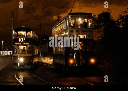 Wirral, Großbritannien Merseyside Straßenbahnen setzen auf Twilight Ereignis für 1. Mal credit Ian Fairbrother/Alamy Stockfotos Stockfoto