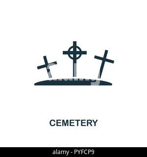 Friedhof Symbol. Premium Design von Halloween Collection. UX und UI. Pixel Perfect Friedhof Symbol. Für Webdesign, Anwendungen, Software, drucken. Stockfoto