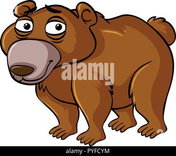 Bär mit traurigem Gesicht Abbildung Stock Vektor