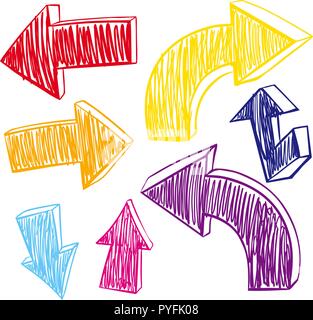 Verschiedene Pfeile in vielen Farben Abbildung Stock Vektor