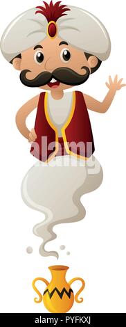 Genie aus der Lampe Abbildung Stock Vektor